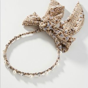 Anthropologie NWOT pearl scarf headband